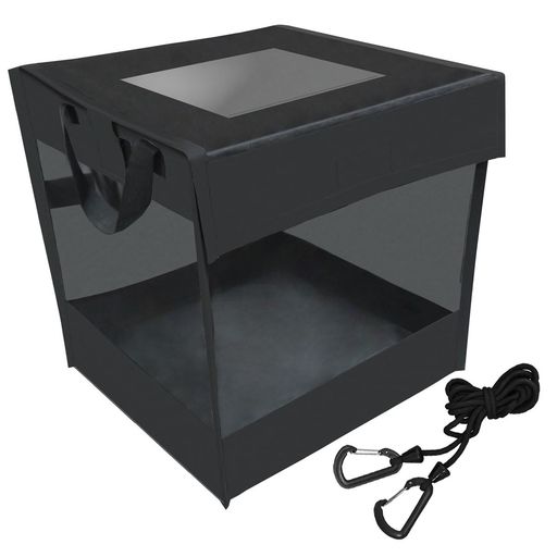 RKゴミネットカラス除けボックス折り畳み式カラスよけネット大容量125LシートPUレザー&網PVC使用固定用フック付き日本メーカー企画品(ブラック)