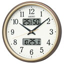 【メーカー延長保証2年対象】セイコークロック(SeikoClock)掛け時計電波アナログカレンダー温度湿度表示茶メタリック直径290x50mmKX275B