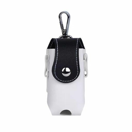 LeTradeJPゴルフボールケース軽量小物入れゴルフ用品PU皮革製簡単着脱カラビナ付き(ブラック)