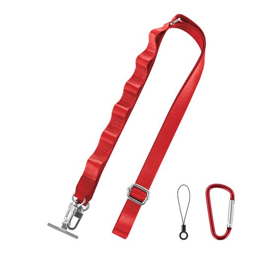 [ルプラス]スマートフォン(汎用)ショルダーストラップ「SHOULTYMULTISTRAP」推しイロタイプレッドLN-SS13RD