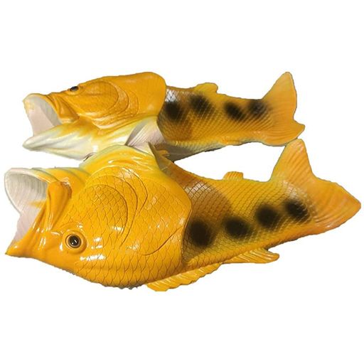 [Asifn]魚の形スリッパ男女兼用軽量通気性面白いバスルーム良好な柔軟性ユニーク面白いデザインビーチサンダルオレンジ27.0~27.5cm