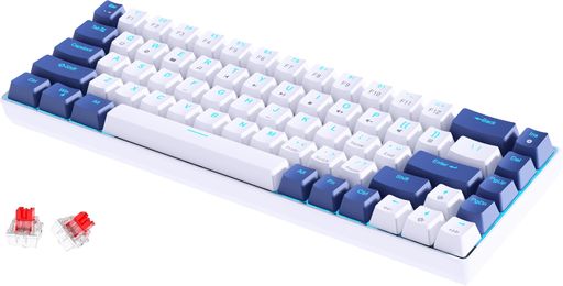 ABUCOW68キーのメカニカルゲーミングキーボード、青いバックライトとホワイトダークブルーのキーキャップ-レッドスイッチを使用して、PCおよびMACでのプレミアムなタイピングおよびゲー… ABUCOW68キーのメカニカルゲーミングキーボード、青いバックライトとホワイトダークブルーのキーキャップ-レッドスイッチを使用して、PCおよびMACでのプレミアムなタイピングおよびゲー…