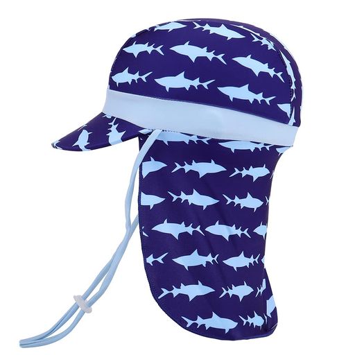 [ESTAMICO]キッズ子供向け水着日焼け予防帽子水泳帽UVカット紫外線対策フラップキャップ帽子シェードハットスイムキャップ(サメ、ネイ..