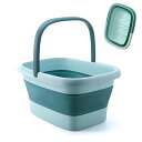 【FUCAUN俯瞰監修-エッジの厚み】フットバス足湯バケツ折りたたみ足湯器バケツ品質アップグレード折り畳みわずか8CM収納便利軽量防水保温家庭用足つぼ足浴バケツ冷え対策足の浴槽(4)