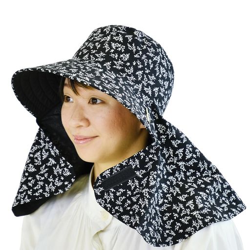 あぐるみ農園帽かすみブラックフリーサイズ肌に優しいレディースかわいいオシャレ日焼け紫外線対策熱中..