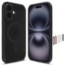 Spigen【カメラコントロールカバー付き】iPhone16ケースMagSafe対応クリア黄変防止ストラップホール米軍MIL規格ウルトラ・ハイブリッドT・マグフィットACS09074(フロスト・ブラック)