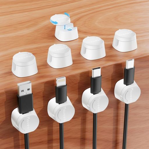 Maveek 9個セット 革新! 360°回転 磁気式 ツイストロック ケーブルホルダー ケーブ...
