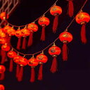 DIFEIUKI中華提灯LEDライトストリングライト3m20電球ランタン赤提灯ライト福の文字旧正月新年春節イルミネーションライトUSB充電式防雨タイプお祭り縁起のいい屋外ショップ店舗装飾用直径6cm