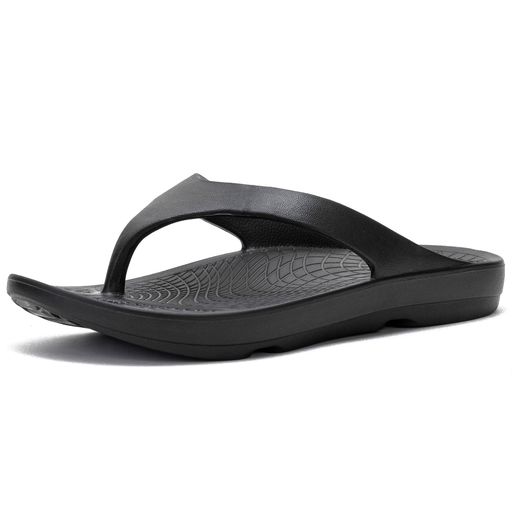 [zenHome]スリッパサンダル鼻緒ビーチサンダル土踏まずアーチサポート衝撃吸収男女兼用ブラック25.5~27cm