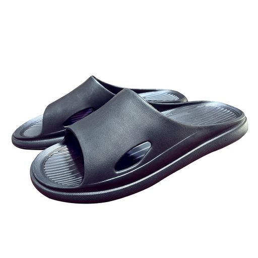 [Rikohipr][理学療法士推奨モデル]日本製室内スリッパサンダルEVA厚底ルームシューズ男女兼用柔らか滑り止め軽量抗菌防臭トイレ・バス・ベランダ用(ブラックモデルです26cm)