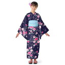 COLORFULCANDYSTYLE浴衣セット110cmスイートピー・紺子ども浴衣ゆかたセットドレス花火大会納涼祭女の子NB700110