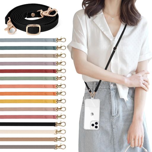 [Mavanda]スマホショルダーストラップ肩紐携帯ショルダー約70cm~約135cm長さ調節可能革iphoneストラップ