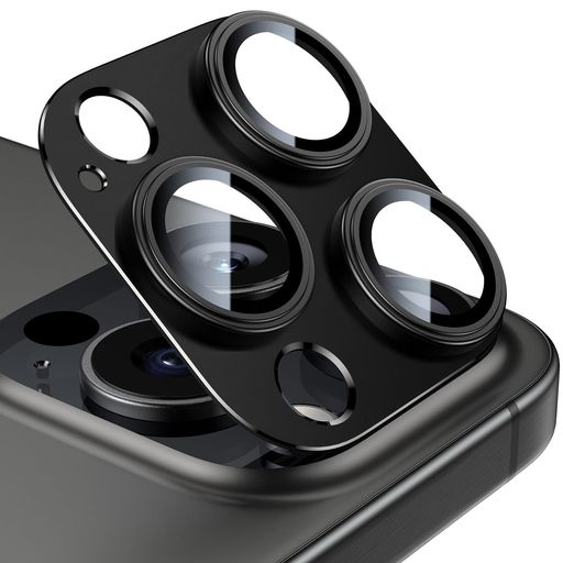 Esanik2枚セットiPhone16Pro/16Promax/15Pro/15Promax/14Pro/14Promax用カメラフィルムアルミ合金製カメラ保護レンズカバーレンズ保護強化ガラス耐衝撃擦り傷防止