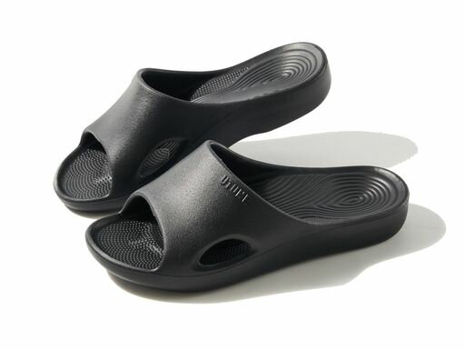 [Vialifer]メンズスリッパ室内サンダル滑り止めスリッパルームシューズベランダバストイレ超軽量静音防滑柔らか抗菌防臭EVA素材(ブラック27.0cm27.5cm)