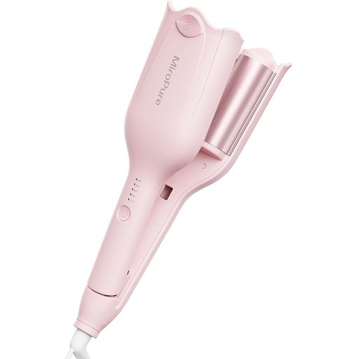 MiroPureヘアアイロンカールウェーブアイロン34mm挟むだけで可愛いカールアイロン実現140°C~200°C千万級マイナスイオン吹出やけど防止初心者向けカ...