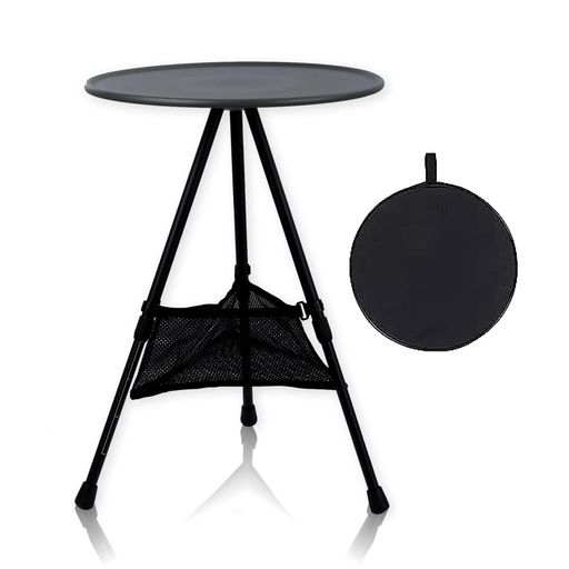 (アウプル)キャンプ丸テーブル35~56cm調整可能アウトドア折りたたみ式軽量コンパクト円形調節焚き火テ..