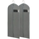 Kimmama長い衣類用吊りカバーガウン用ドレスバッグ衣服用保護カバーPE素材60x165cm2枚セット