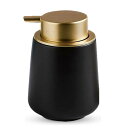 +kuRoハンドソープディスペンサーソープディスペンサー泡液体陶器おしゃれかわいい北欧セラミックハンドソープ食器用洗剤大容量詰め替えボトル(ブラック液体タイプ)