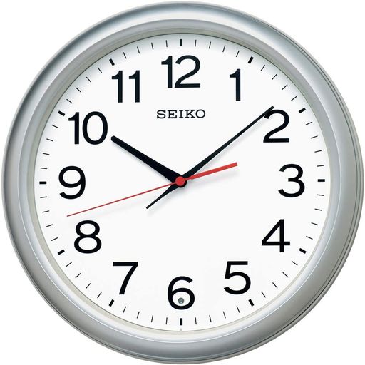 セイコークロック(SeikoClock)掛け時計オフィスタイプ電波アナログ銀色メタリック直径30.7x4.7cmKX250S