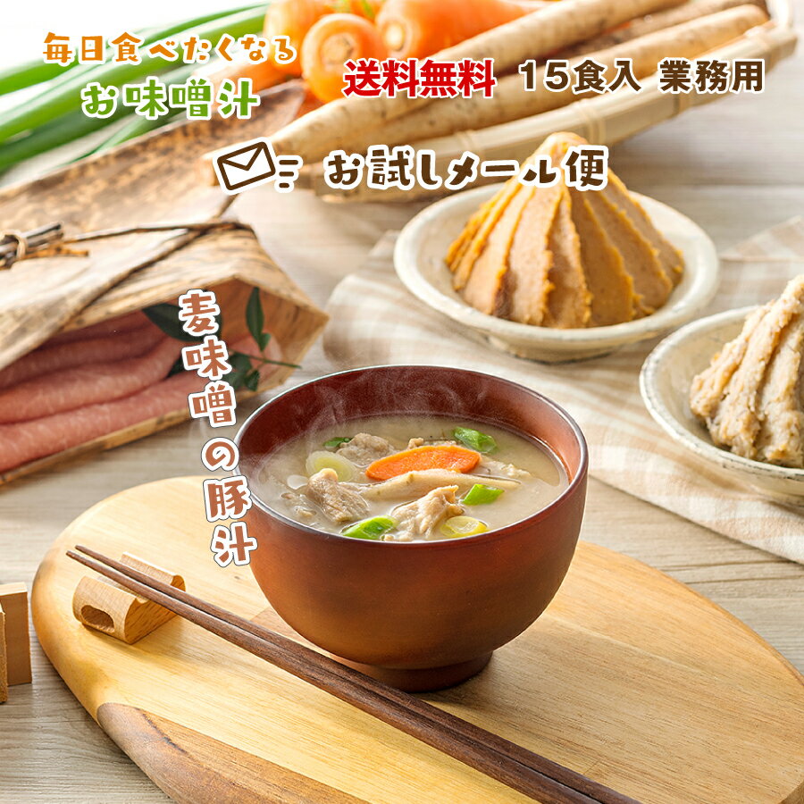 【期間中20％OFF】 業務用 麦味噌の豚汁 15食 フリーズドライ お試しメール便 ※ 定形外郵便 食べ物 かつおの香り、豚…