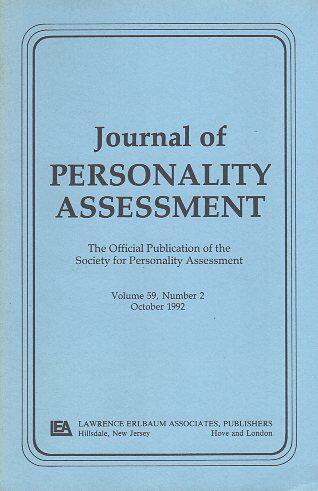【中古】Journal of PERSONALITY ASSESSMENT Vol.59 No.2 October 1992