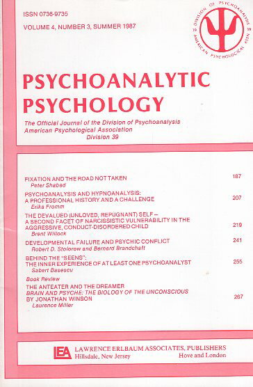 yÁzPsychoanalytic Psychology Volume 4Number 3Summer 1987 / APA Division 39 / LEA