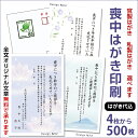 ＼10/30まで!!寒中見舞いポストカードプレゼント／スピード仕上げ 名入れ印刷 喪中はがき印刷 4枚から枚数選択できます官製はがき（胡蝶蘭切手付）/私製はがき（切手なし郵便枠グレー） 年賀状じまい 喪中印刷 名入れ 喪中葉書 喪中ハガキ印刷 自由文章（￥0）