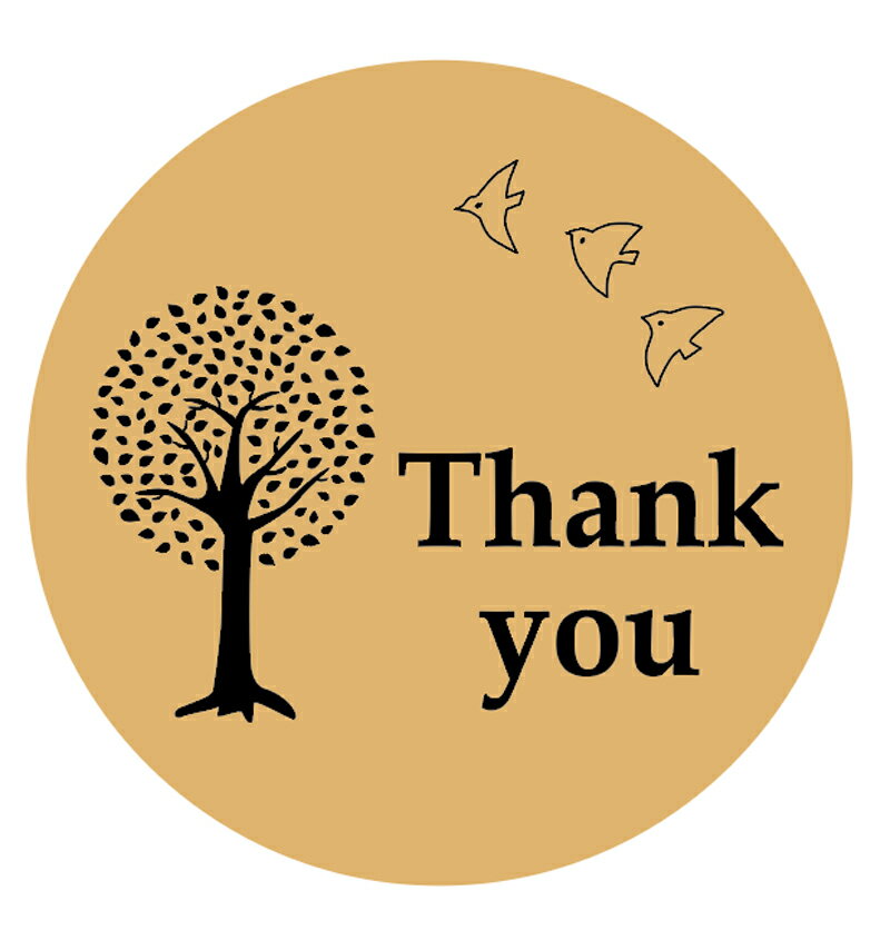 Thank youシール クラフト 40mm（300枚入）10枚入×30シート /この木なんの木【名入れ不可】