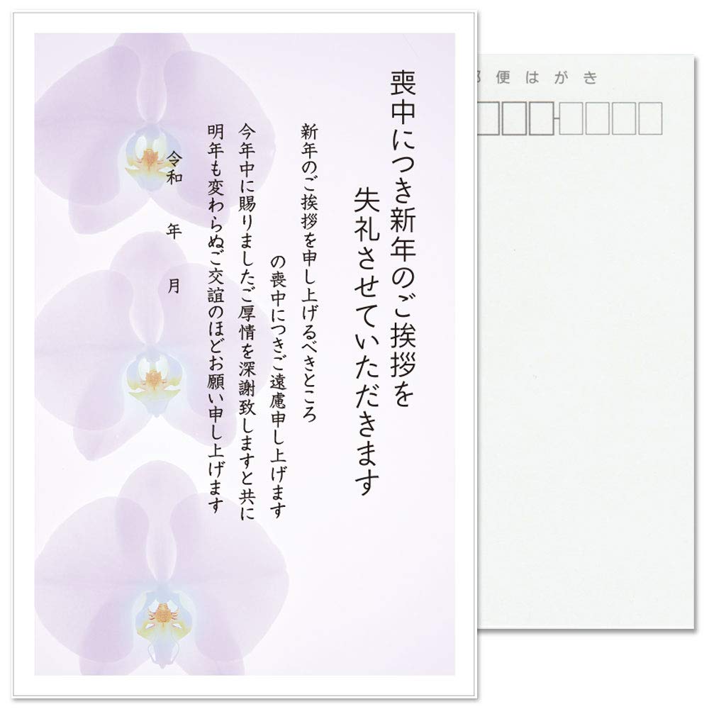 私製 10枚 喪中はがき 手書き記入タイプ 私製ハガキ/切手なし/裏面印刷済み k806