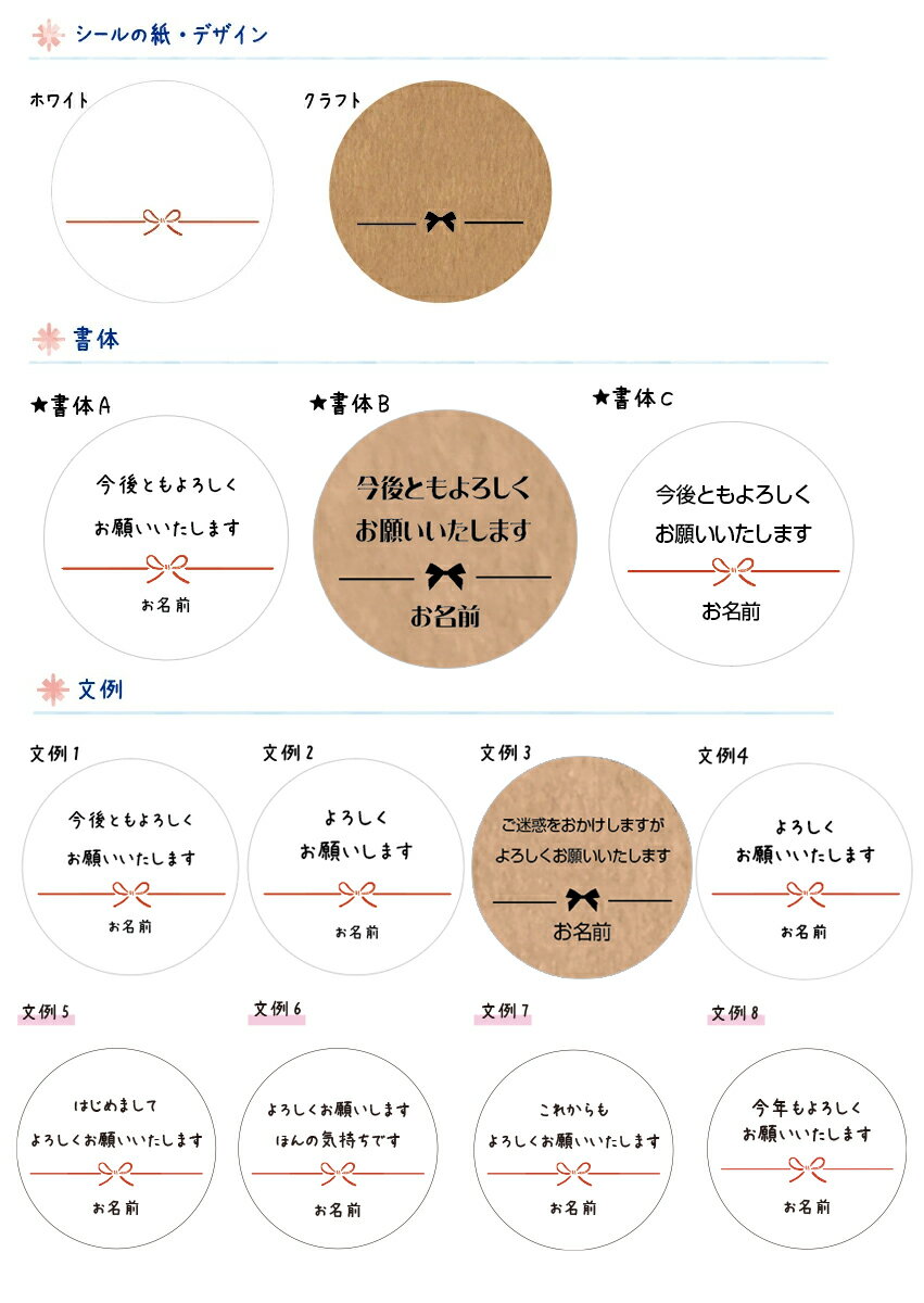 【名入れ】よろしくおねがいしますシール（サイズ選べる）丸形40ミリ24枚、丸形30...