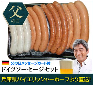 【遅れてごめんね！父の日ギフト】本場ドイツ仕込み！【マイスターが作る】ドイツソーセージセット（ペェルツアー・ツィゴイナーヴルスト・クロイターグリラー・フランクフルター）各3本入　父の日メッセージカード無料♪ソーセージ ウインナー ハム　白い