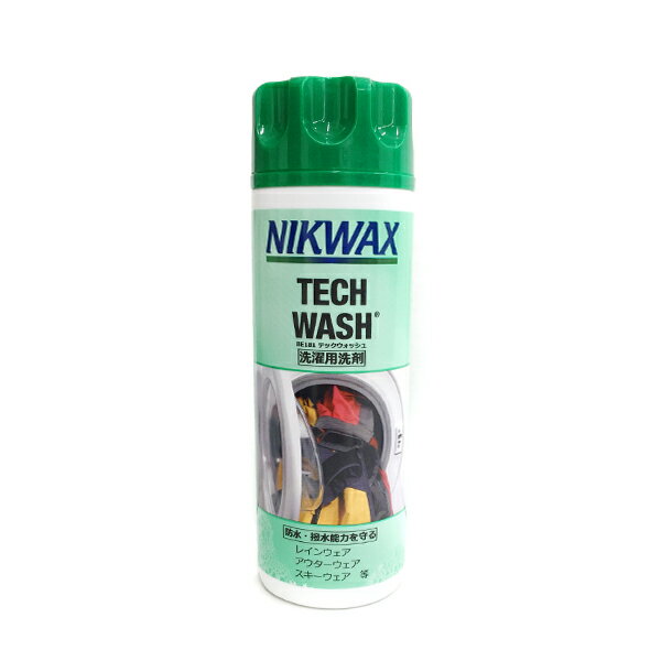 メーカー希望小売価格はメーカーカタログに基づいて掲載しています NIKWAX ニクワックス■ テックウォッシュ / EBE181洗剤(撥水生地用)容量:300ミリリットルアウトドアウェアやスポーツウェア全般、ギアにも使用が可能。通常の洗剤と異なりウェア上の撥水コーティングを傷つける事なく、その上に付いた汚れのみをしっかり落とす事で撥水効果を回復させる。※ダウン製品と革製品は専用洗剤あり