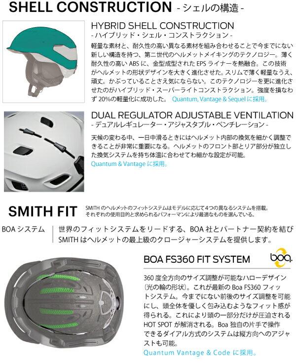 SMITH〔スミススキーヘルメット〕<2019>QuantumMips〔クウォンタム〕【boa搭載】【送料無料】