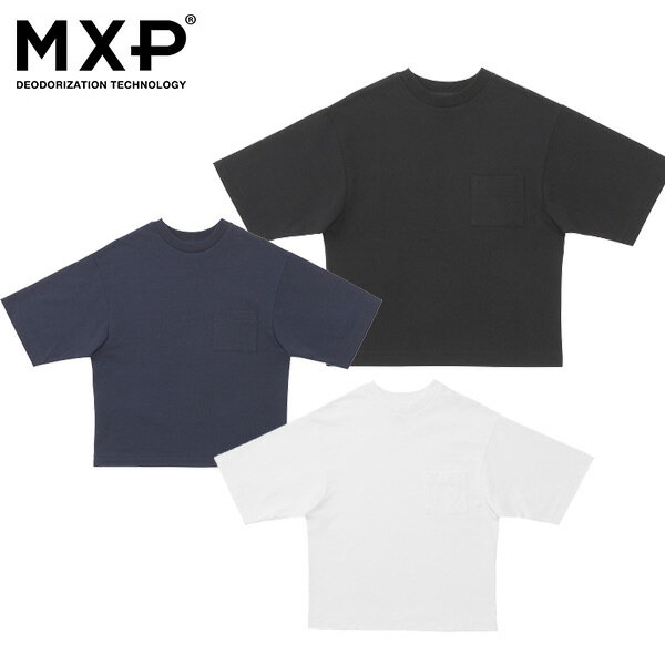 メーカー希望小売価格はメーカーカタログに基づいて掲載しています MXP エムエックスピー Tシャツ■ミディアムドライジャージ ビッグティーウィズポケットカラー・ブラック・ネイビー・ホワイト・ミックスグレーSIZES：S、M、L、FABRIC：コットン70％、ポリエステル25％、再生繊維(マキシフレッシュR)5％WEIGHT：約255g(Mサイズ)ドライタッチのコットン空紡糸を用い、しっかりとした表面感を実現した〈MEDIUM/DRY JERSEY〉シリーズ。コットンの風合いを保ちながら、マキシフレッシュと異形断面糸ポリエステルというテクニカル素材をミックスした生地です。消臭機能の快適性を備えているので、汗ばむ季節にも爽やかに着用できます。ビッグシルエットに仕上げたTシャツは、体型に合わせて選べる3サイズ展開になり、より美しいシルエットが楽しめるように。原産国:日本SIZE:L/M/SCOLOR:K / ブラック/N / ネイビー/W / ホワイトスキー タナベスポーツ お買い得