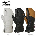 スキー グローブ メンズ レディース MIZUNO ミズノ ＜2024＞ LEATHER 3 FINGER GLOVES Z2JY9502