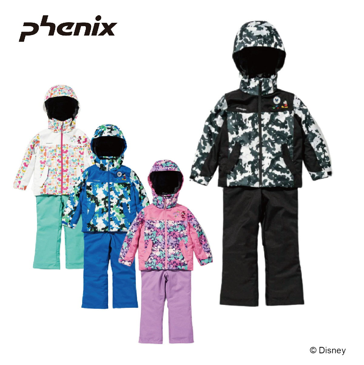 スキー ウェア 上下セット キッズ ジュニア PHENIX フェニックス＜2023＞ESB222P41 / Disney Jr TWO-PIECE 22-23 旧モデル