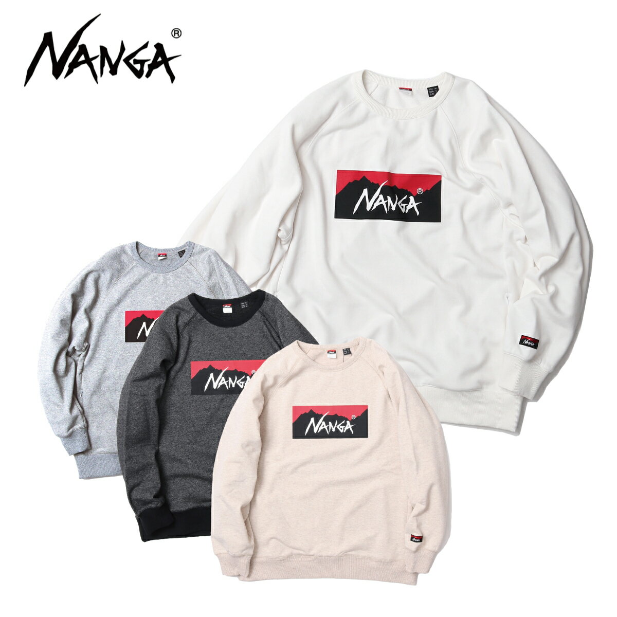 ナンガ エコ ハイブリッド ボックス ロゴスウェット トレーナー NANGA ウェア スウェット メンズ 2024 N1bl ECO HYBRID BOX LOGO SWEATSHIRT タウンユース アウトドア キャンプ【正規品】