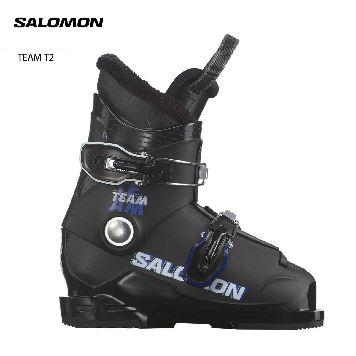 メーカー希望小売価格はメーカーカタログに基づいて掲載していますSALOMON サロモン スキーブーツ■TEAM T2チーム T2SPECIFICATIONLAST (mm) 　KIDFLEX 　20 JRWEIGHT (g) 　900 (1/2pair)SIZE (cm) 　18 to 21COLOR 　Black, Race Blue, WhiteNORM 　ALPINE ISO5355TECHNOLOGIESPolyolefinCUFF / STRAP / BUCKLESPolyolefin/ NO STRAP/ 2 Riveted Vario PlasticLINERMy Thermic Fit Jr原産国ROMANIA基本機能はTEAM T3 と同じながら2バックルを採用し、より取り扱いが簡単で快適性が増したブーツです。※メーカー企画書の情報で商品登録を行っております。予告なしに商品名と仕様変更される場合がございます。スキー タナベ最終売り尽くし祭0