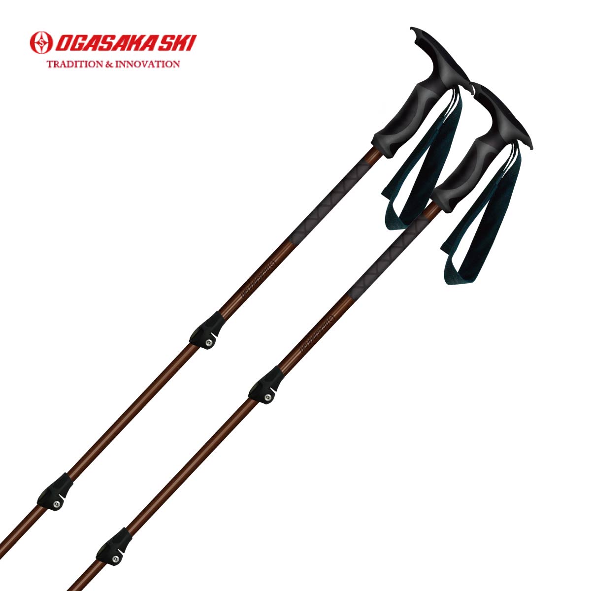 OGASAKA オガサカ スキーポール ストック メンズ レディース ＜2026＞ BC-P/OG 【伸縮式ストック】【105〜135cm】