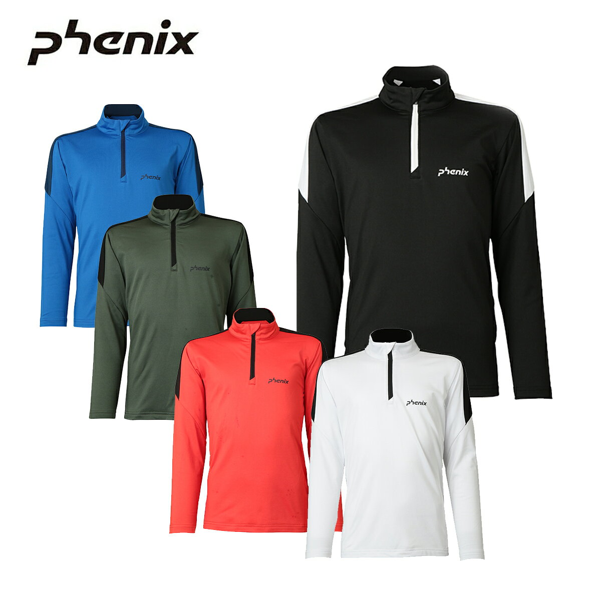 PHENIX フェニックス スキーウェア アンダーシャツ キッズ ジュニア＜2026＞ESB25LS80 /Shoulder Line 1/2 Zip Tee