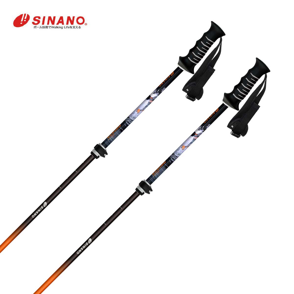 SINANO シナノ スキーポール ストック メンズ レディース＜2026＞フリーFAST-α ファーストペンギン【伸縮式ストック】【95～120cm】【アルミ】【カーボン】