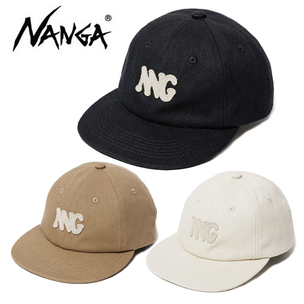NANGA ナンガ スキー アクセサリー 帽子■CANVAS NNG LOGO CAPキャンバス NNGロゴキャップ素材・コットンサイズ・FREEカラー・BEG・BLK・NTLキュートでクラシックなBBキャップ・シンプルな6パネルで、ベーシ...