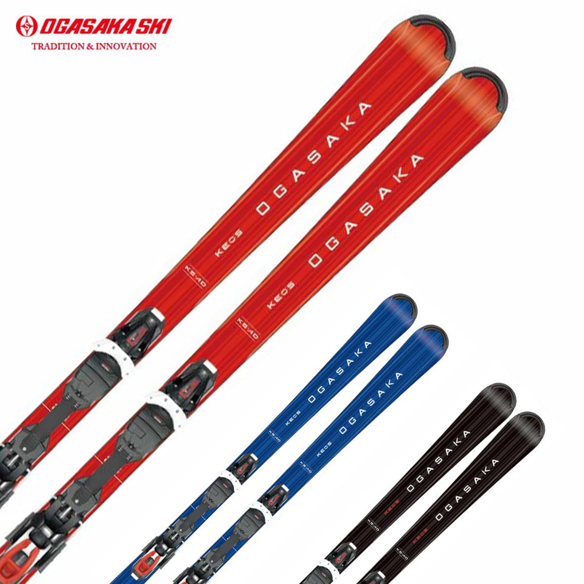 OGASAKA オガサカ スキー板 メンズ レディース＜2026＞KEO'S 〔ケオッズ〕 KS-AD BK/RD/BL + PRD 11 GW BK/WT/RDビンディング セット 取付無料【グリップウォーク対応】