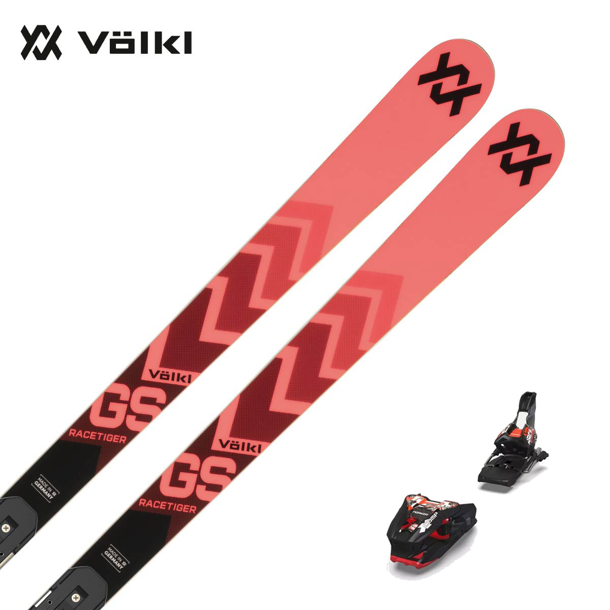 【最大7,000OFFクーポン19日20時〜】VOLKL フォルクル スキー板 メンズ レディース 2025 RACETIGER GS WC MASTERS + ＜24＞XCOMP 12 プレート/ビンディング セット 取付無料 グリップウォーク対応
