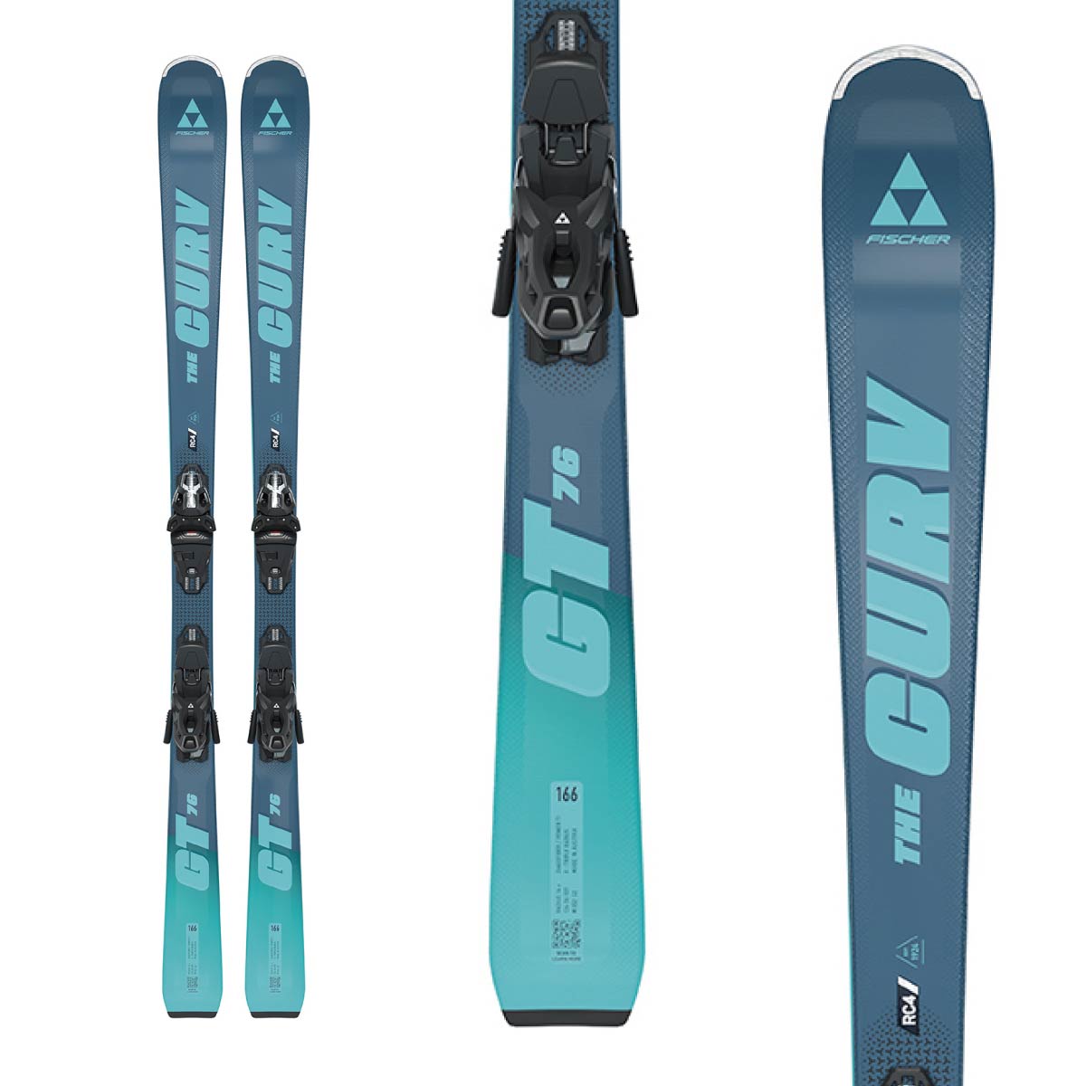 スキー専門店 タナベスポーツのFISCHER フィッシャー スキー板 メンズ レディース 2026 THE CURV GT 76 / [P16624] + RSW 10 GW プレート/ビンディング セット 取付無料 グリップウォーク対応｜アングル2