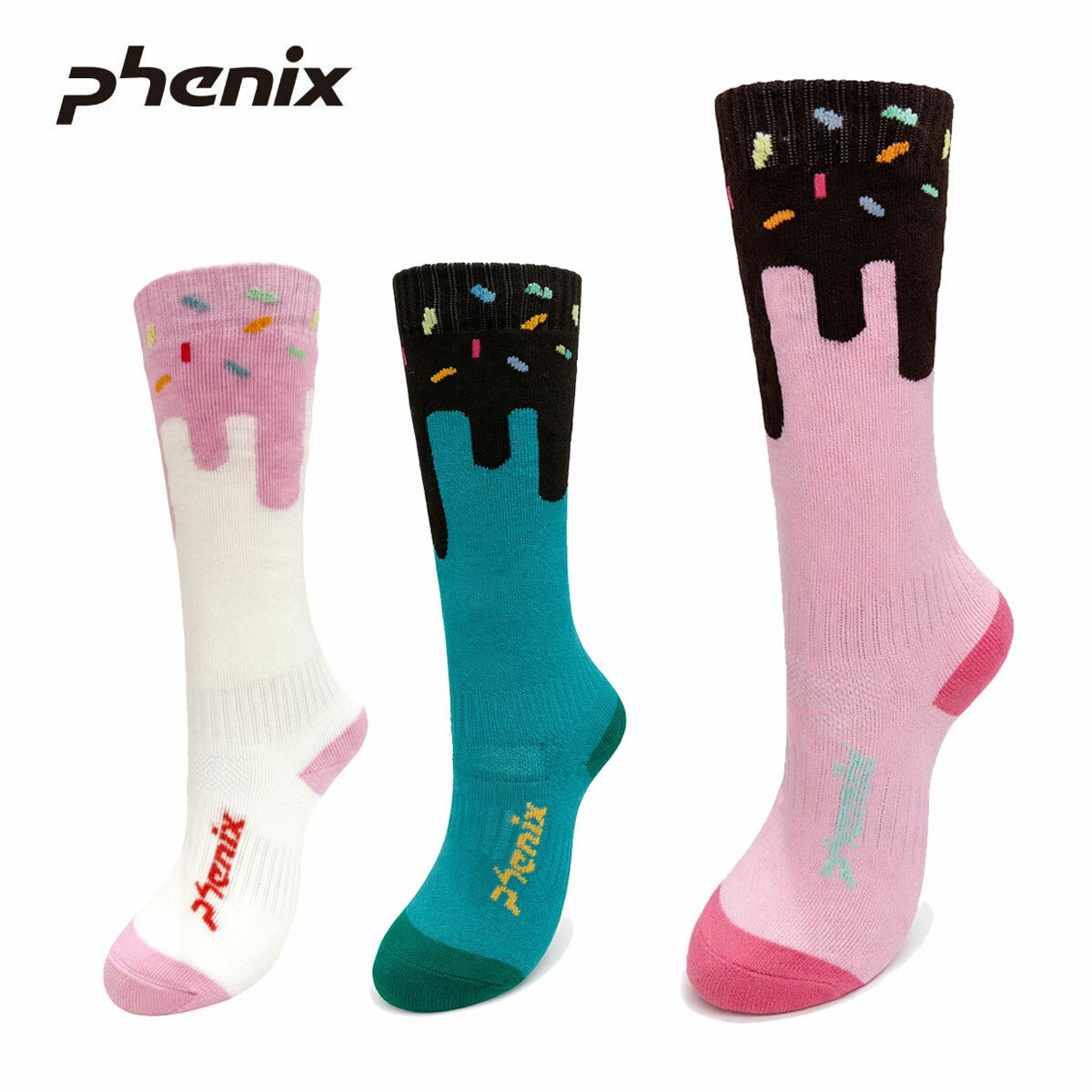 PHENIX フェニックス スキーソックス キッズ ジュニア＜2026＞Melty Ice Cream Ski Socks / ESG25SO90