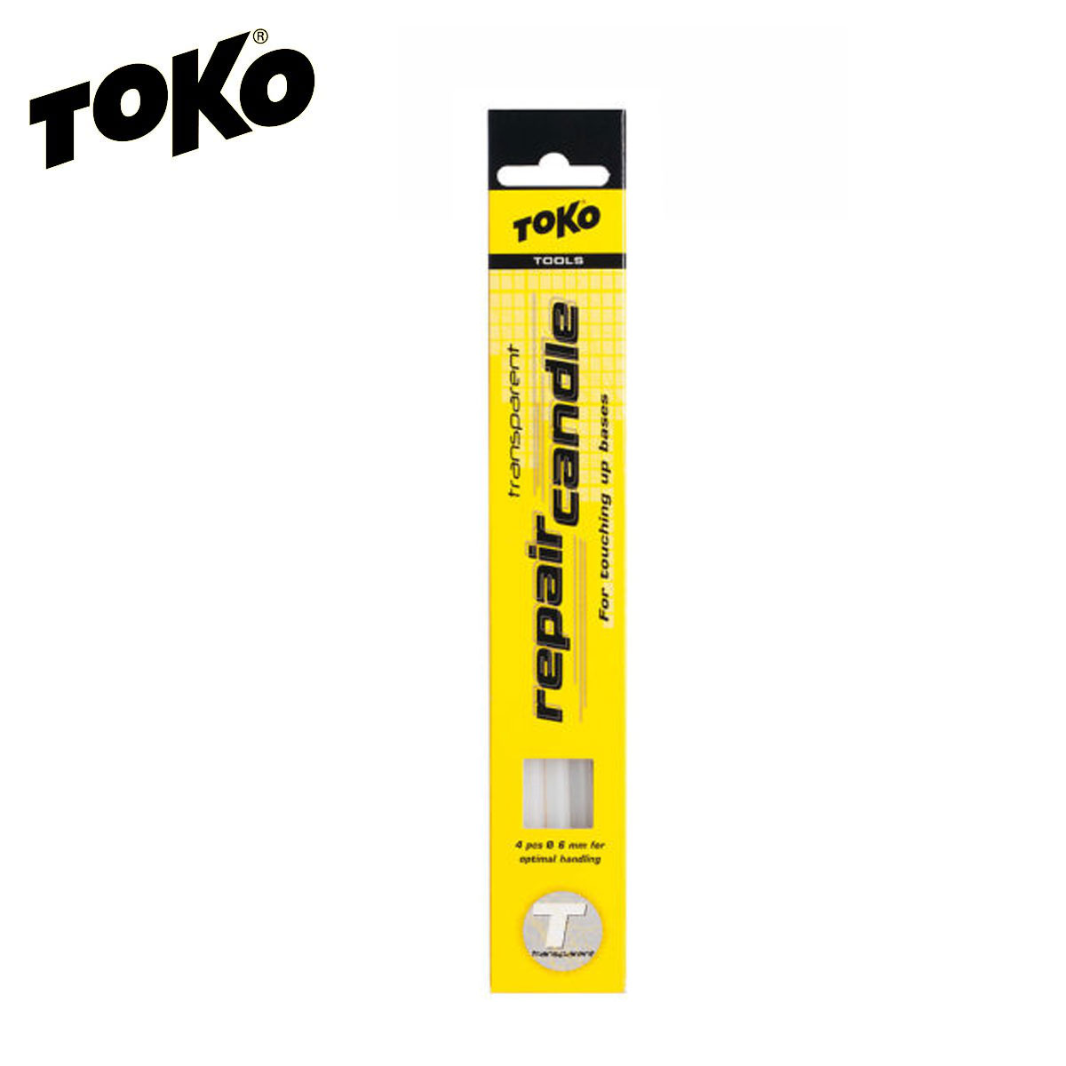 メーカー希望小売価格はメーカーカタログに基づいて掲載しています TOKO トコリペアキャンドル クリア滑走面の傷補修材。傷ついた滑走面を穴埋めするポリエチレンスティックです。スティックに火をつけて溶けたポリエチレンを傷穴になぞって穴埋めします。滑走面全色対応。4本入り。