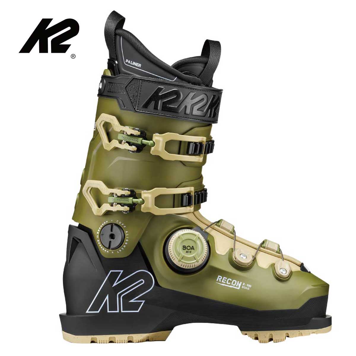 K2 ケーツー スキーブーツ■RECON X BOA 110　リーコン X ボア 110フレックス（硬さ）：110ラスト（幅）：97 - 100mmSIZE・24.5cm、25.5cm、26.5cm、27.6cm、28.5cm、29.5cm、30.5cmWEIGHT (G)：2,025g @27.5SHELL MATERIAL：TPUCUFF MATERIAL：PPLINER：P4STRAP：Velcro - Tapered PVC - One Piece - 40mmOUTSOLE：GripWalkFEATURESBOA Fit System - Fastfit Instep - Fully Heat-Moldable - Ramp 4 Degreesメーカー品番KS261925予算ではなく、フレックス（硬さ）で選ぼう。同じテクノロジー、同じフィット感で、自分のスタイルに合った硬さを選べます。BOAなら、素早く・簡単に・正確に調整できます。※メーカー企画書の情報で商品登録を行っております。予告なしに商品名と仕様変更される場合がございます。