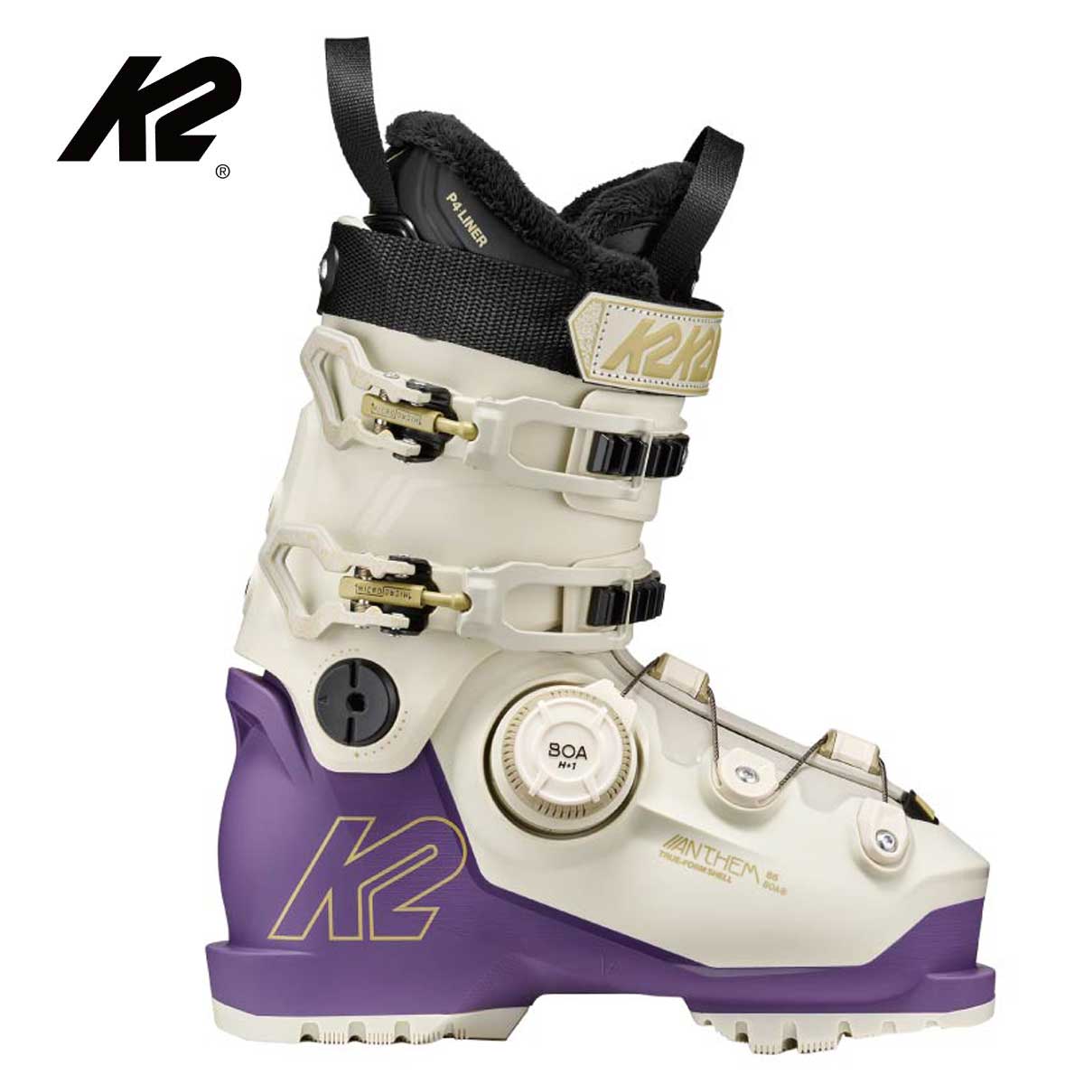 K2 ケーツー スキーブーツ■ANTHEM 85 BOA　アンセム 85 ボアフレックス（硬さ）：85ラスト（幅）：97 - 100mmSIZE・21.5cm、22.5cm、23.5cm、24.5cm、25.5cm、26.5cmWEIGHT (G)：1,725g @23.5SHELL MATERIAL：TPUCUFF MATERIAL：PPLINER：P4STRAP：Velcro - Tapered PVC - One Piece - 30mmOUTSOLE：GripWalkFEATURESBOA Fit System - True-Form Last - True-Align Geometry - Fastfit Instep - Fully Heat-Moldable - Ramp 5 Degreesメーカー品番KS261935上達を簡単に。ANTHEM 85は扱いやすいフレックスと女性専用のフィット感を兼ね備え、最初からしっくり馴染みます。BOAクロージャーにより素早く正確な調整が可能で、滑る楽しさに集中できます。※メーカー企画書の情報で商品登録を行っております。予告なしに商品名と仕様変更される場合がございます。