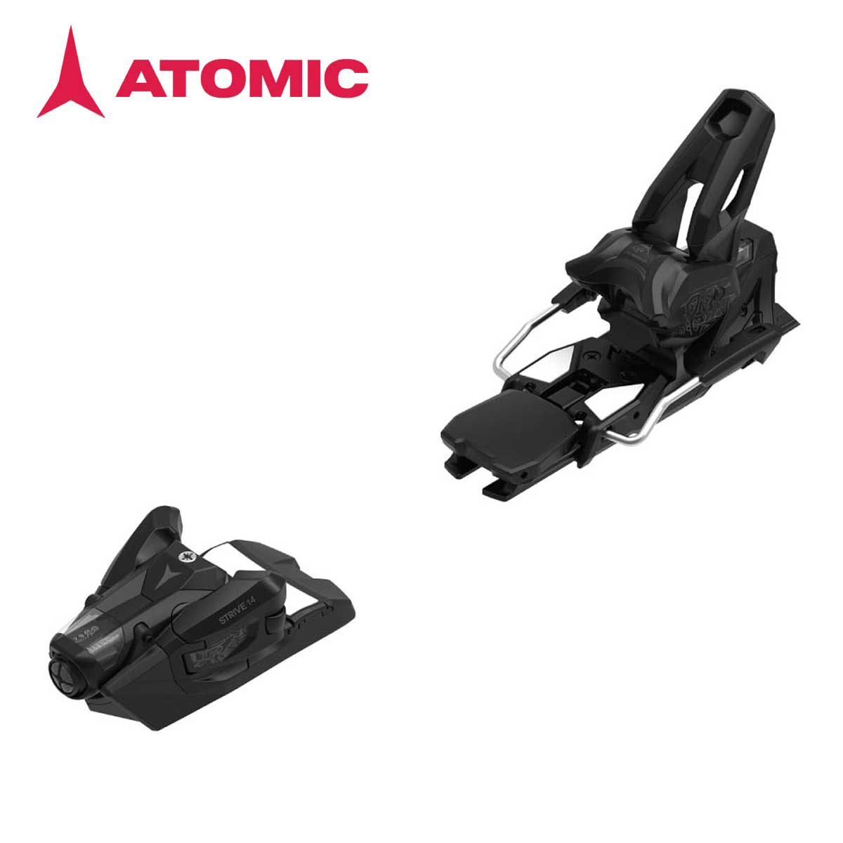 ATOMIC アトミック スキー ビンディングStrive 14 MNストライブ 14 MNArt. No. AD5002388COLOR・BlackDIN SCALE5-14Skier Weight Recom.58-140 kg127-309 lbsAdj. Range (mm)28Brake WidthD90, D100, D115Binding/Boot comp.MNBINDING WEIGHT1002gFEATURESLDN Toe3-Part HeelLow Profile ChassisLight ConstructionAutomatic Toe AdaptationLocking BrakesSnow ScraperAuto GripWalk CompatibleTUV certifiedCOUNTRYRomania※メーカー企画書の情報で商品登録を行っております。予告なしに商品名と仕様変更される場合がございます。